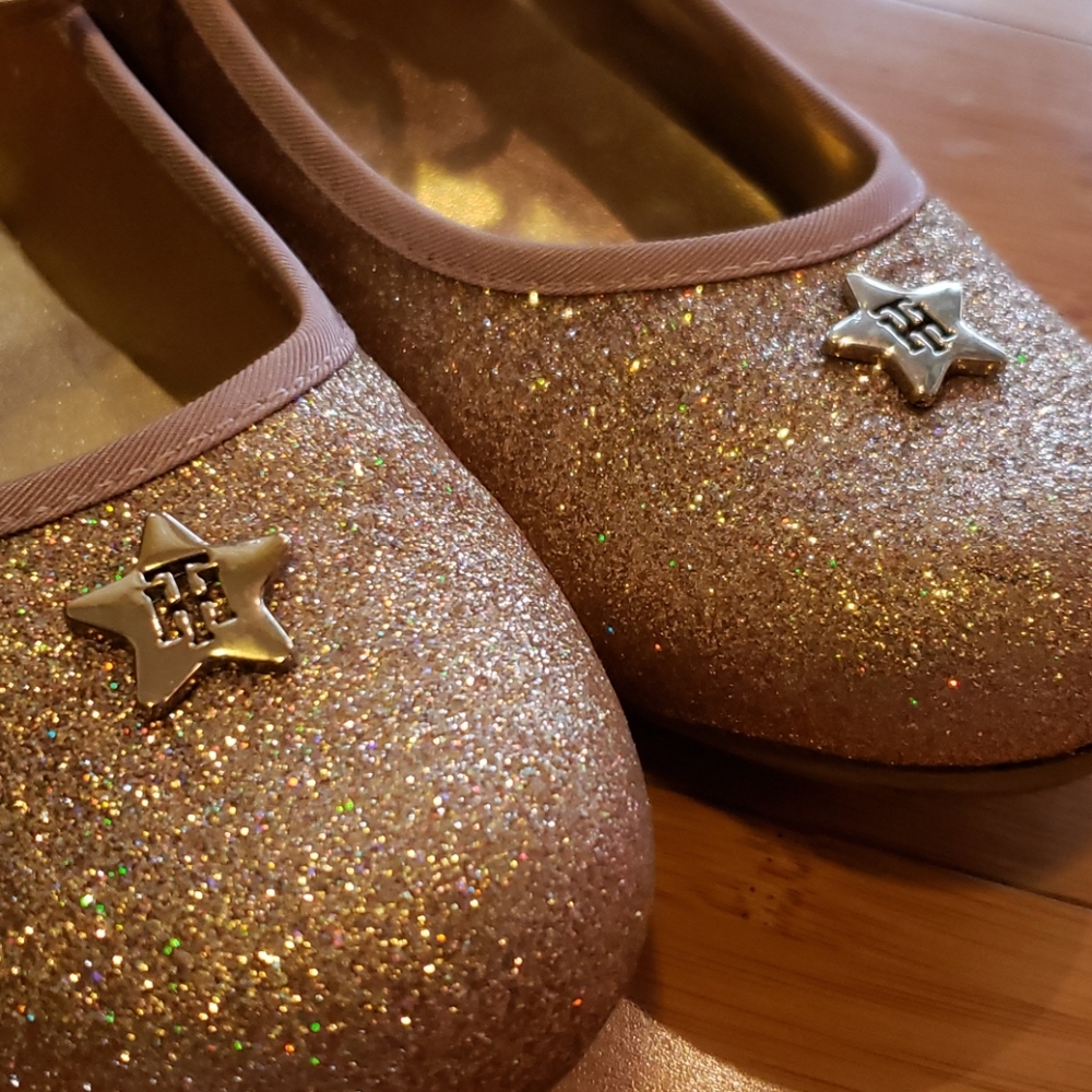 Tommy Hilfiger  Rose Gold Girls Sparkle Flats